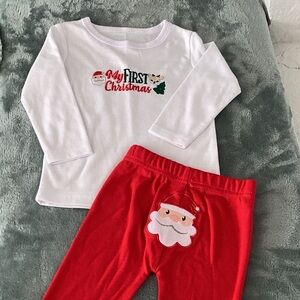 Lila & Jack My First Christmas 12 - 18 m Santa top and pants  long sleeve